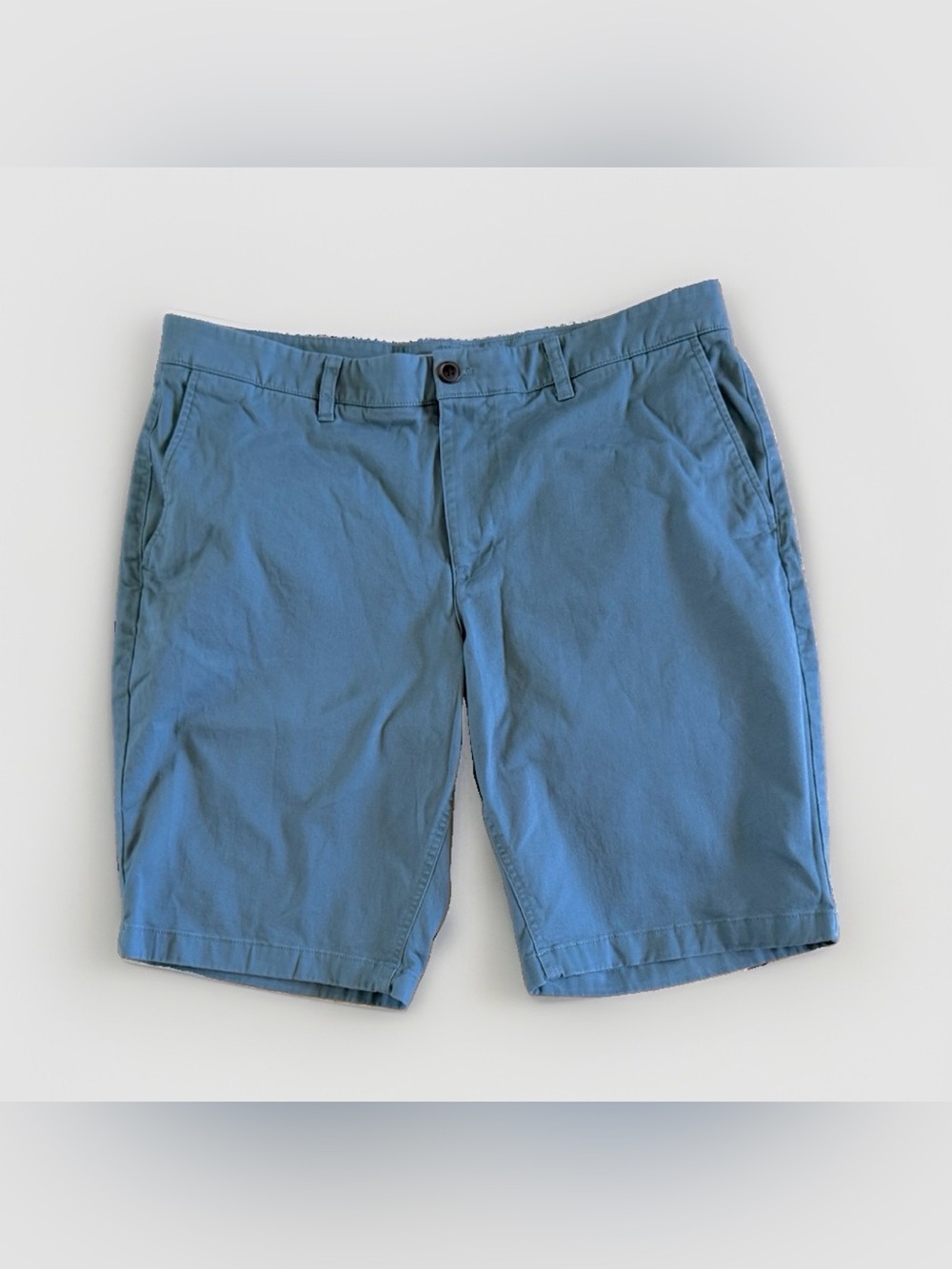 Hawker Rye Mens 36x11 Bluestone Blue Stretch Chino Shorts Flat Front Cotton